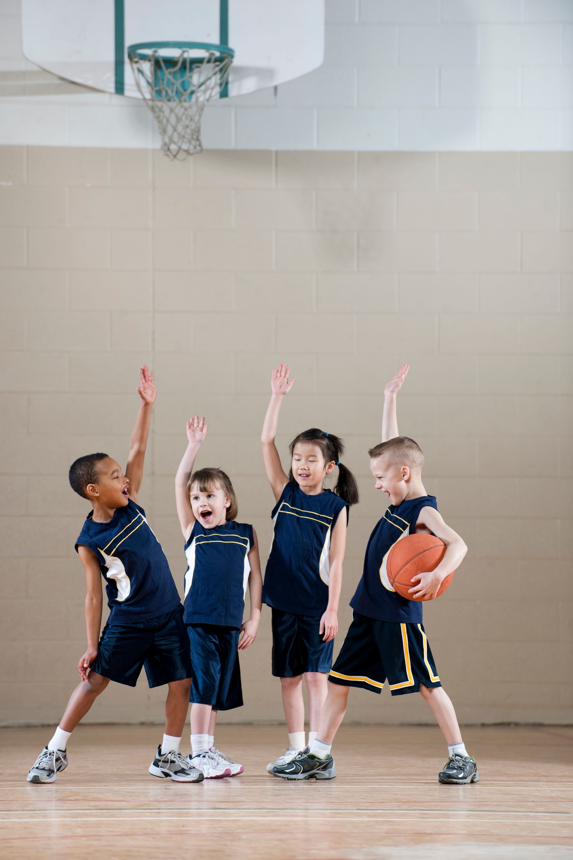 Diverse Childrens Basketball Team